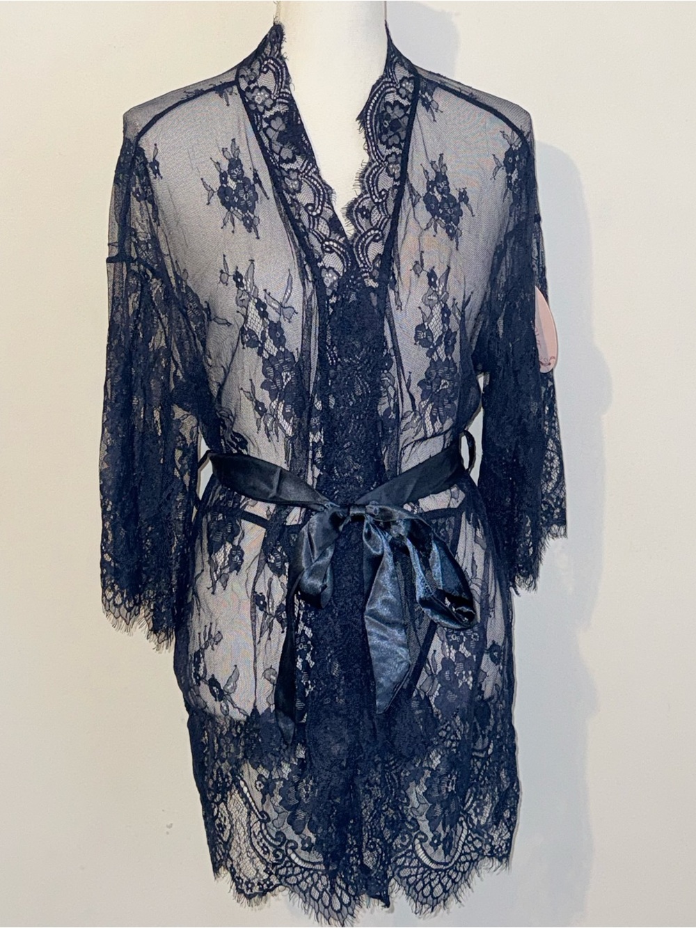 RSLove NWT Blue Lace Kimono Robe & Matching NWT AvidLove G-String Size M/L